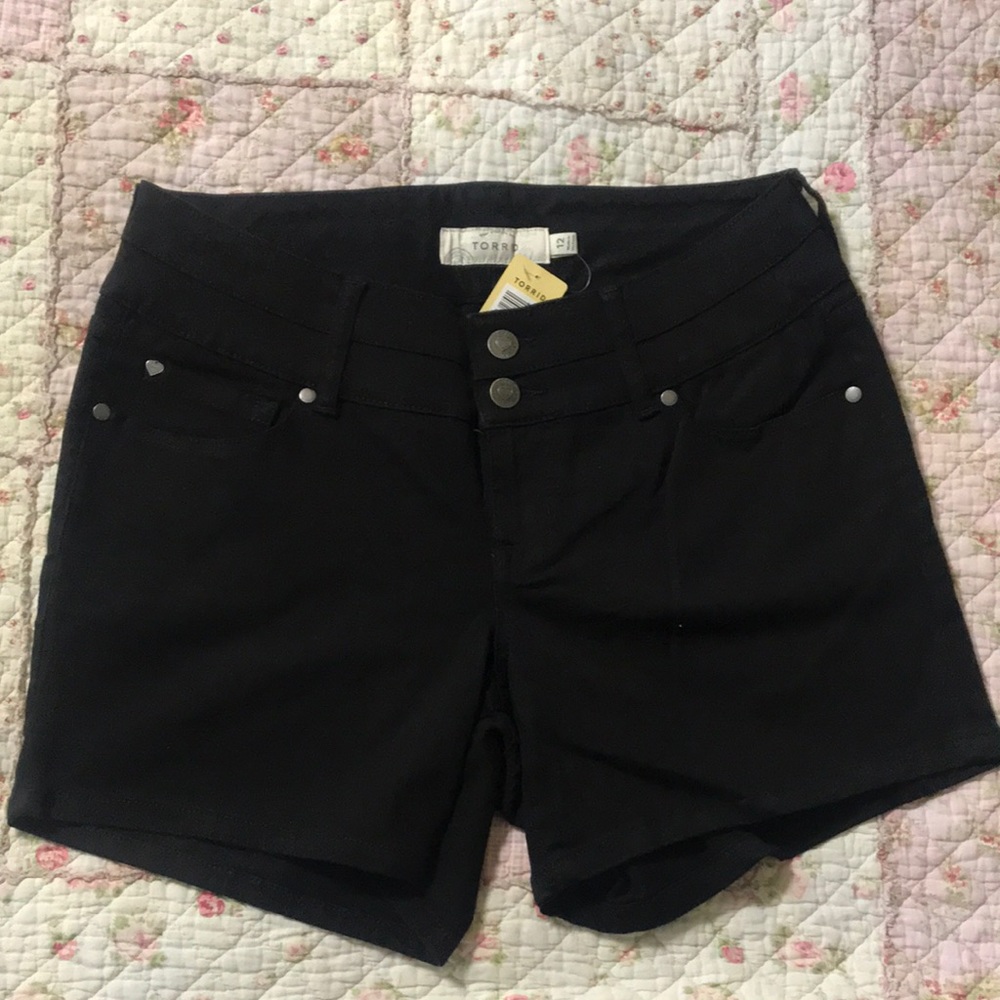 Torrid High Waist Black Jean Shorts